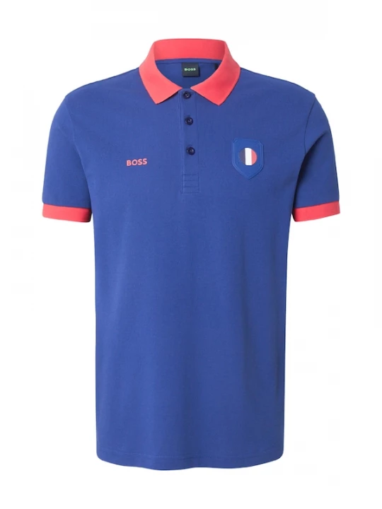 Foto van product BOSS Shirt 'Lux' donkerblauw / watermeloen rood
