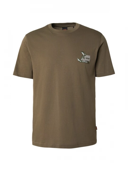 Foto van product BOSS Shirt olijfgroen / pastelgroen / wit