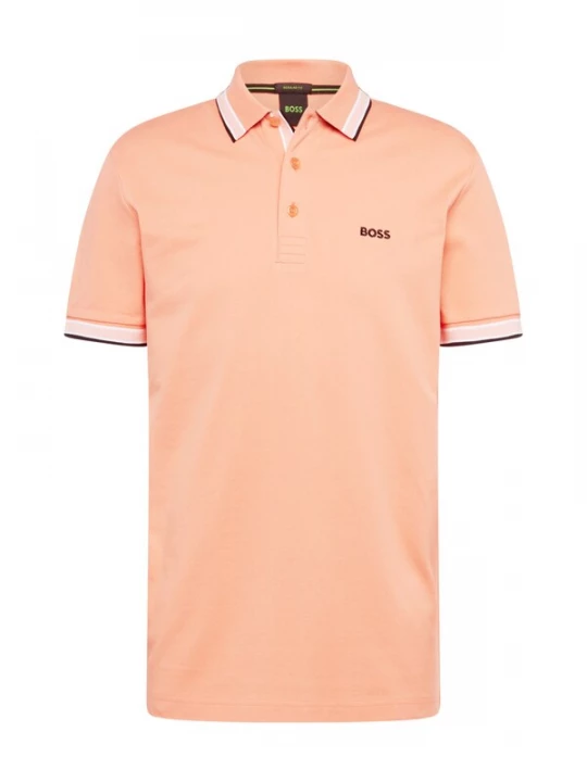 Foto van product BOSS Shirt 'Paddy' bruin / abrikoos / zwart / wit