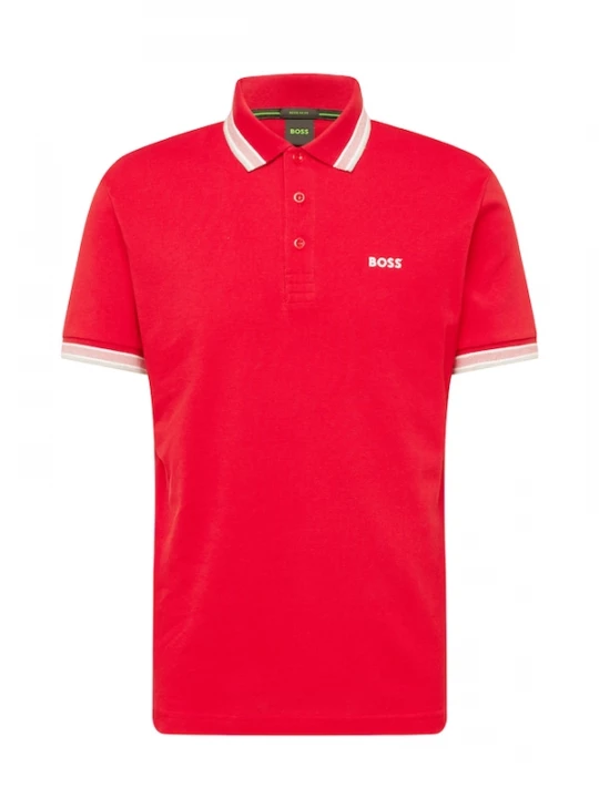 Foto van product BOSS Shirt 'Paddy' knalrood / wit