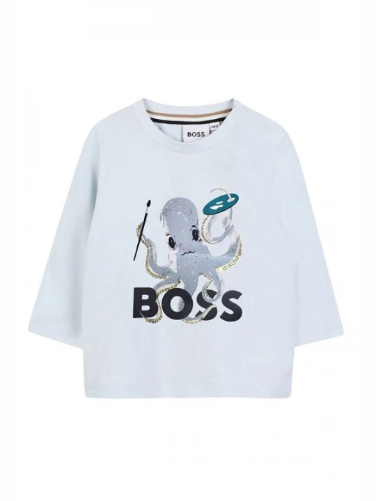 Foto van product BOSS Shirt 'T-shirt celeste per bambino' lichtblauw