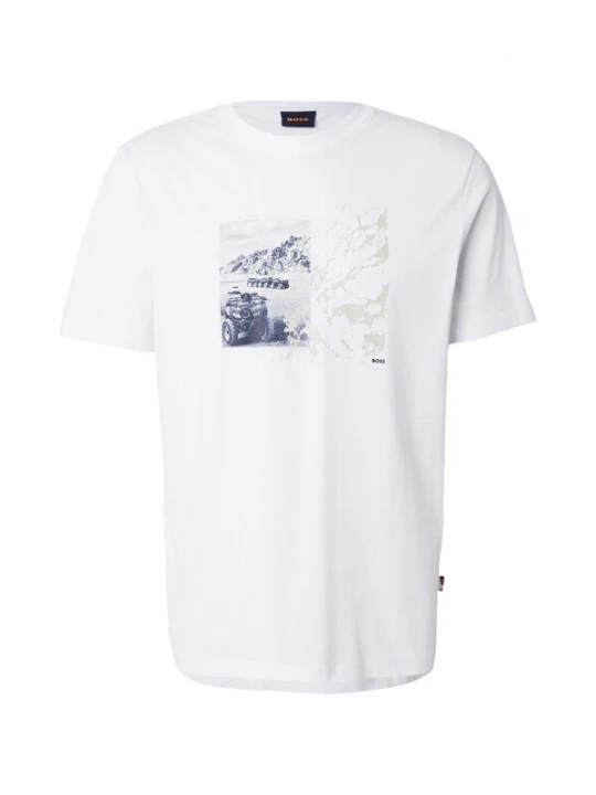 Foto van product BOSS Shirt 'Te_Motors' beige / grijs