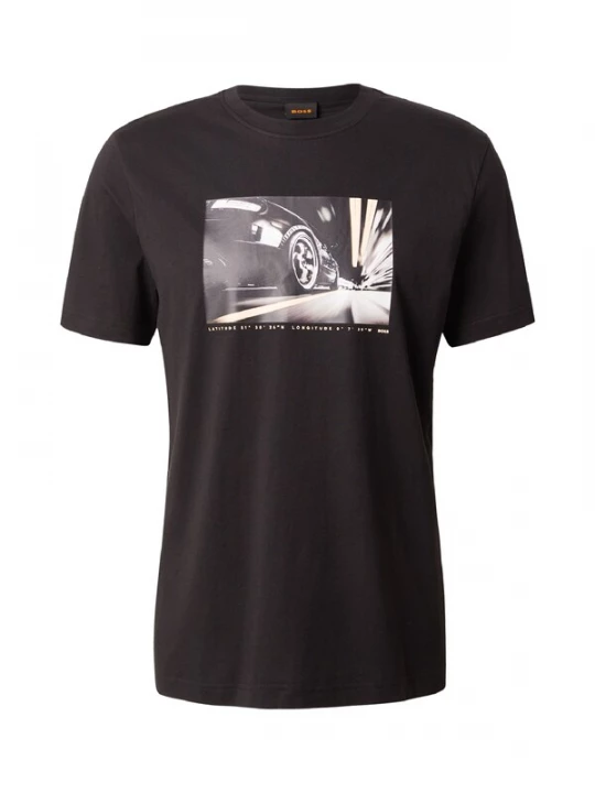 Foto van product BOSS Shirt 'Te_Motors' lichtgeel / lichtgrijs / zwart / wit