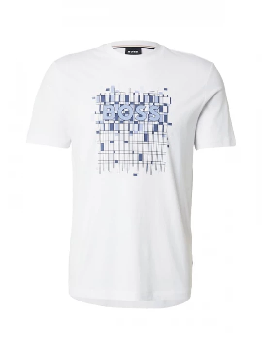 Foto van product BOSS Shirt 'Thompson' opaal / duifblauw / wit