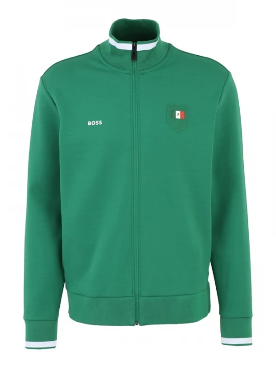 Foto van product BOSS Sweatvest 'Lux Skaz' groen / wit