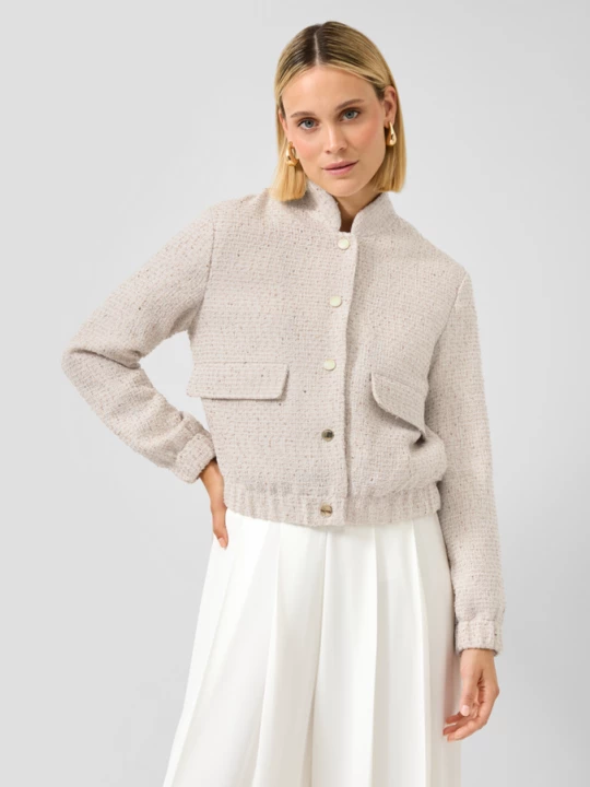 Foto van product Bouclé blouson met pailletten in een ontspannen pasvorm s.Oliver beżowy