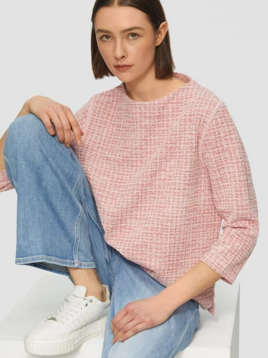 Foto van product Bouclé sweatshirt in een boxy pasvorm met een kleine opstaande kraag s.Oliver