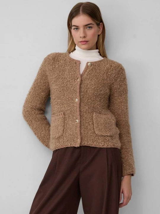 Foto van product Bouclé vest van alpacawolmix s.Oliver bruin