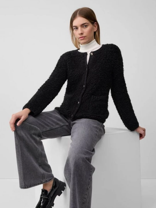 Foto van product Bouclé vest van alpacawolmix s.Oliver zwart