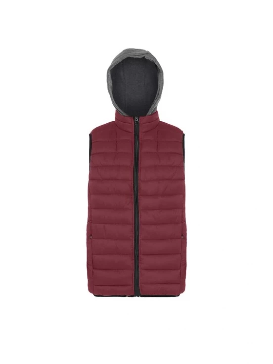 Foto van product boundry Bodywarmer grijs gemêleerd / donkerrood / zwart