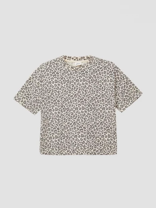 Foto van product Boxy fit T-shirt met leoprint s.Oliver crème
