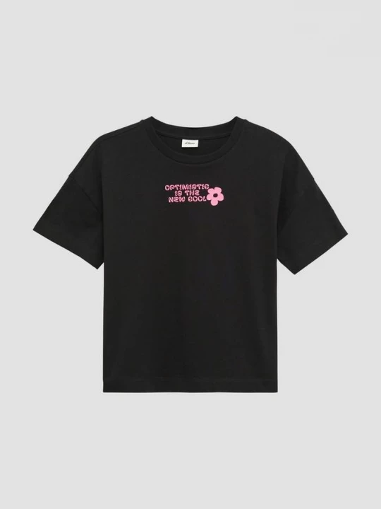 Foto van product Boxy jersey T-shirt met een printdetail s.Oliver zwart