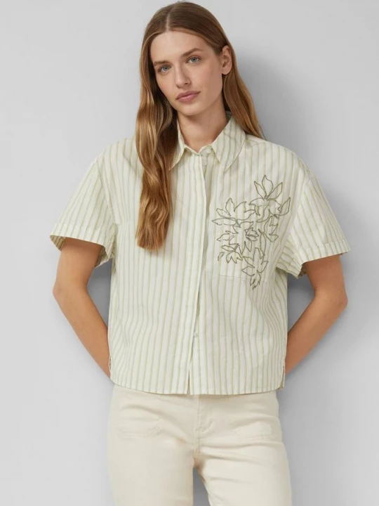 Foto van product Boxy popeline blouse met glitterdetail s.Oliver