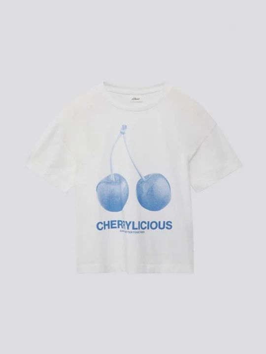 Foto van product Boxy T-shirt met print op de voorkant s.Oliver wit