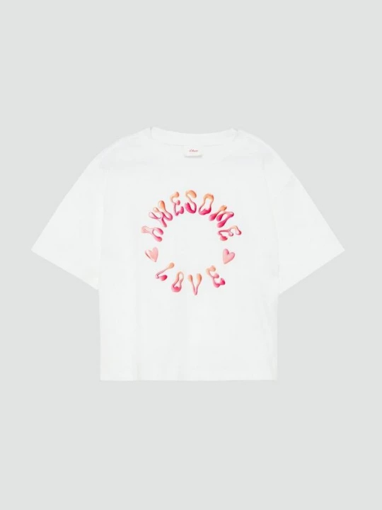 Foto van product Boxy T-shirt met siliconenprint s.Oliver wit