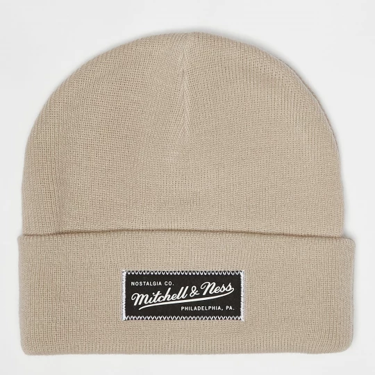 Foto van product Branded Patch Logo Beanie Mitchell & Ness beżowy