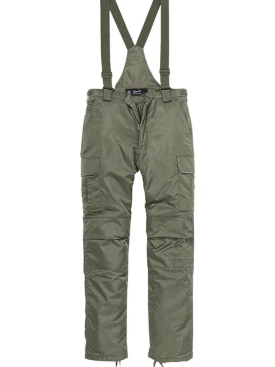 Foto van product Brandit Functionele broek 'Thermal Dungarees' olijfgroen