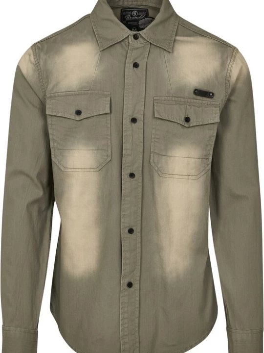 Foto van product Brandit Overhemd 'Hardee' beige / olijfgroen