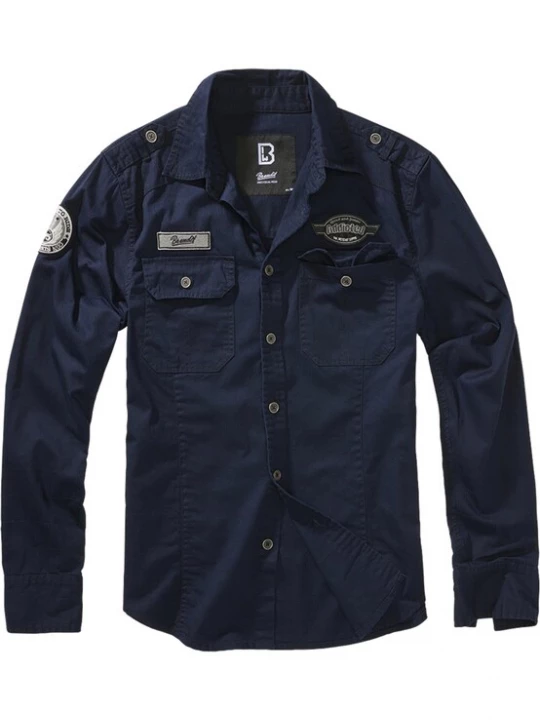 Foto van product Brandit Overhemd 'Luis' marine / grijs