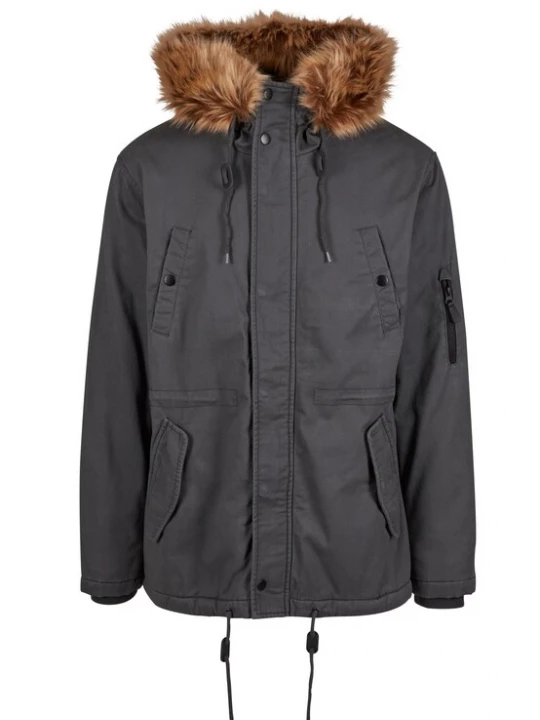 Foto van product Brandit Tussenparka 'Fish Tail' lichtbruin / donkerbruin / donkergrijs