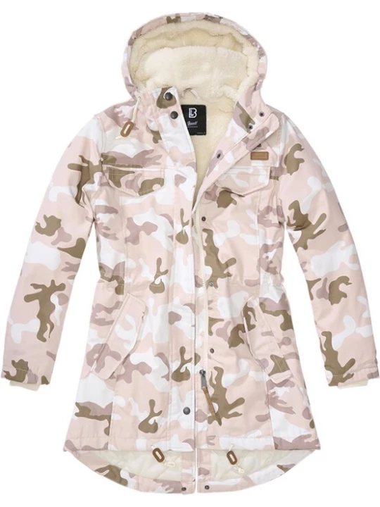 Foto van product Brandit Tussenparka 'Marsh Lake' olijfgroen / lichtroze / wit