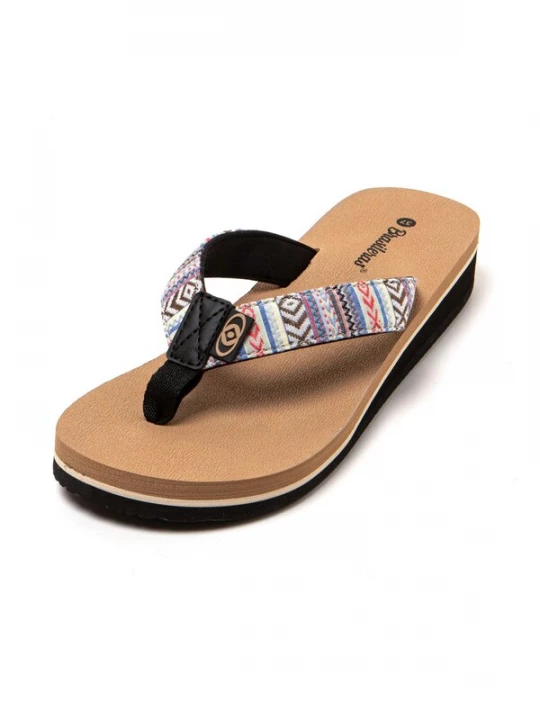 Foto van product Brasileras Teenslipper 'Maya' beige / blauw / donkerbruin / rood