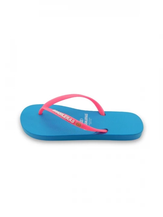 Foto van product Brasileras Teenslipper 'Neon' lichtblauw / pink / wit