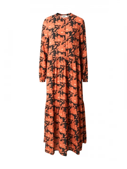 Foto van product Brava Fabrics Blousejurk oranje / zwart / wolwit