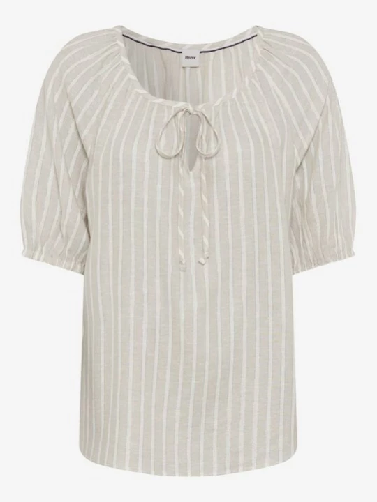 Foto van product BRAX Blouse 'Viva' stone grey / zilver / offwhite