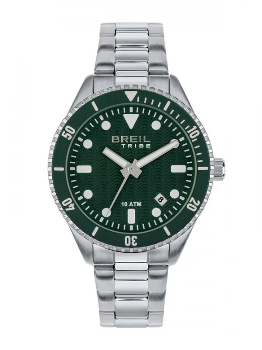 Foto van product Breil Ring 'Overhand' grijs / donkergroen