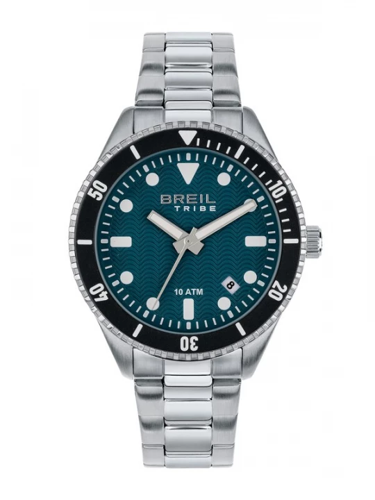 Foto van product Breil Ring 'Overhand' petrol / zilver