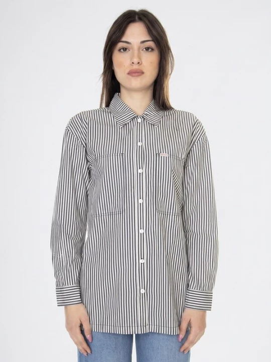 Foto van product Brixton Blouse 'Bowery' grijs / wit