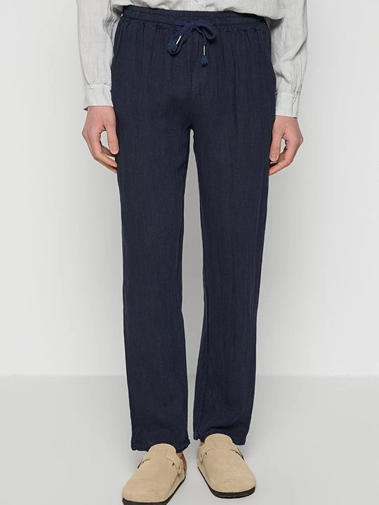 Foto van product Broek Le Monde du Lin donkerblauw