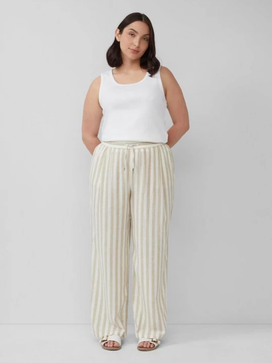 Foto van product Broek met elastische band van een lichte linnenmix s.Oliver