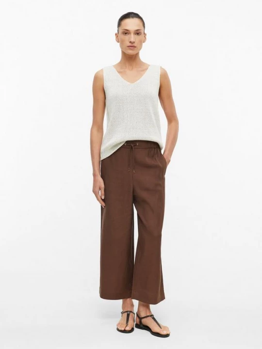 Foto van product Broek met elastische tailleband en steekzakken s.Oliver bruin