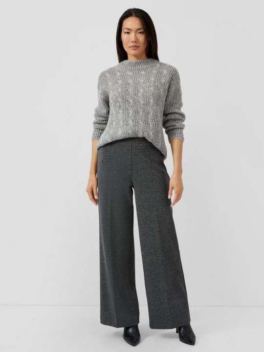 Foto van product Broek met extra wijde pijpen van viscosemix - elastisch & gevlekt s.Oliver blauw
