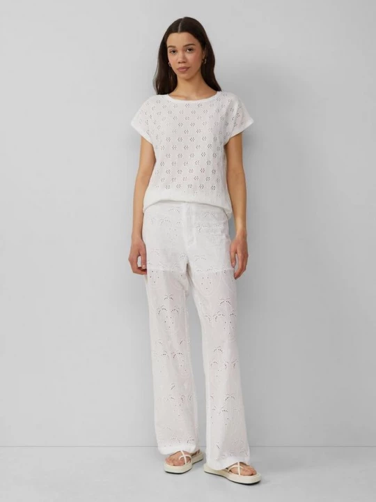 Foto van product Broek met oogjesborduursel | QS x Sarah & Tini crème