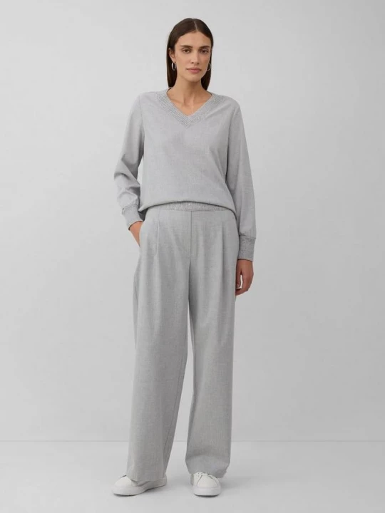 Foto van product Broek met steekzakken en elastische tailleband s.Oliver grijs