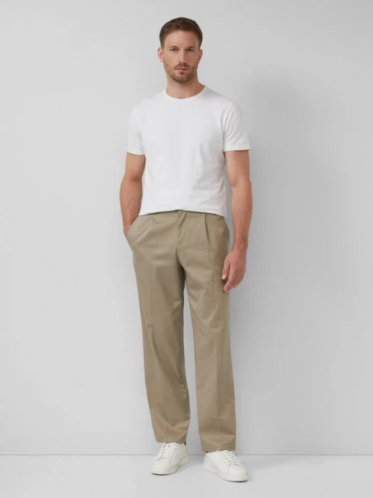 Foto van product Broek met wijde pijpen en stretchinzet s.Oliver bruin