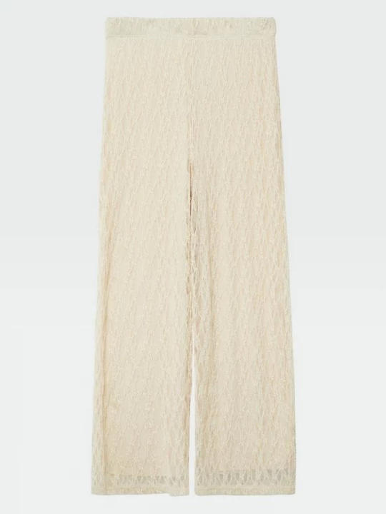 Foto van product Broek met wijde pijpen en viscose voering s.Oliver beżowy