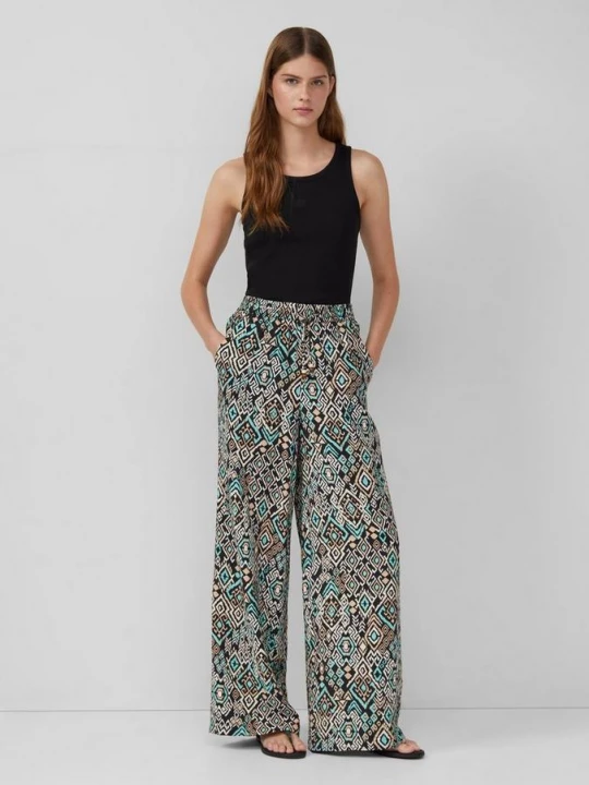 Foto van product Broek met wijde pijpen in een relaxed fit van een viscosemix s.Oliver