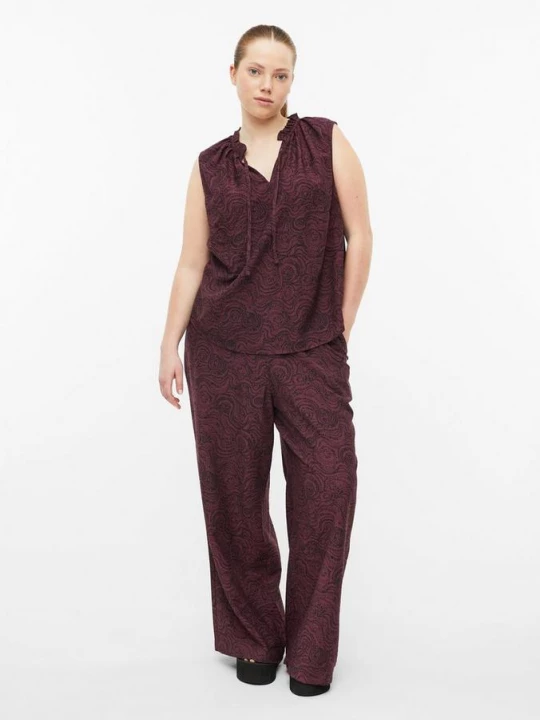Foto van product Broek met wijde pijpen in viscosemix QS roze