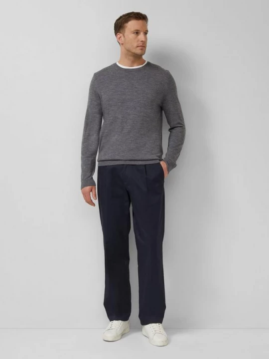 Foto van product Broek met wijde pijpen, plooien en elastische tailleband s.Oliver blauw