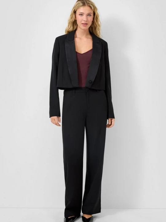 Foto van product Broek met wijde pijpen | QS x Vanessa Mai zwart