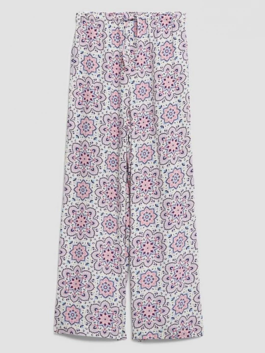 Foto van product Broek met wijde pijpen van crinkle viscose s.Oliver
