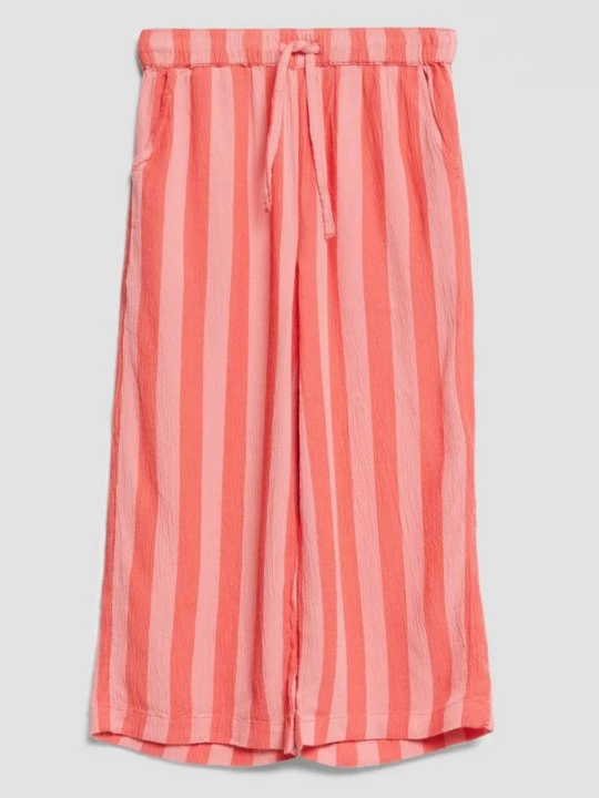 Foto van product Broek met wijde pijpen van crinkle viscose s.Oliver roze