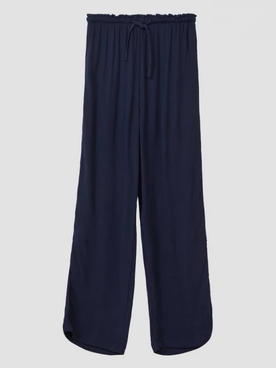 Foto van product Broek met wijde pijpen van crinkled viscose s.Oliver blauw