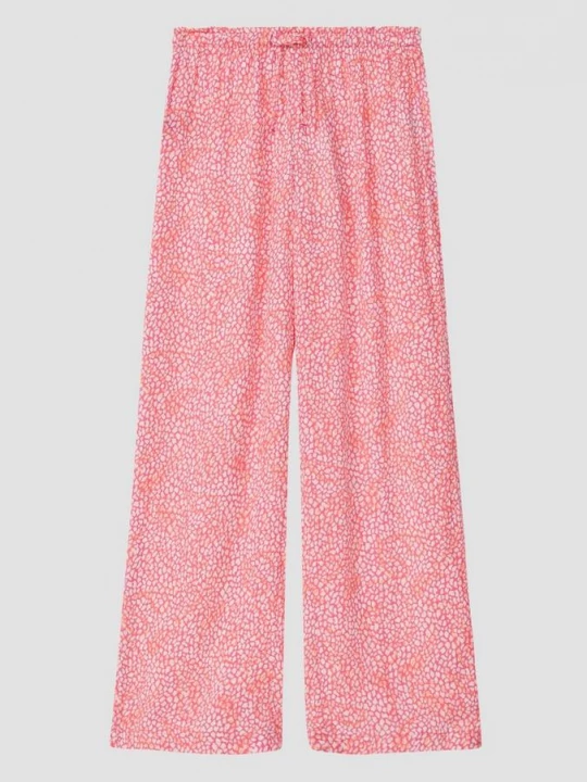 Foto van product Broek met wijde pijpen van crinkled viscose s.Oliver wit