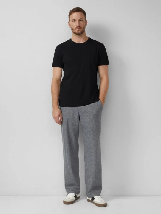 Foto van product Broek met wijde pijpen van gevlekte jersey met wol s.Oliver grijs