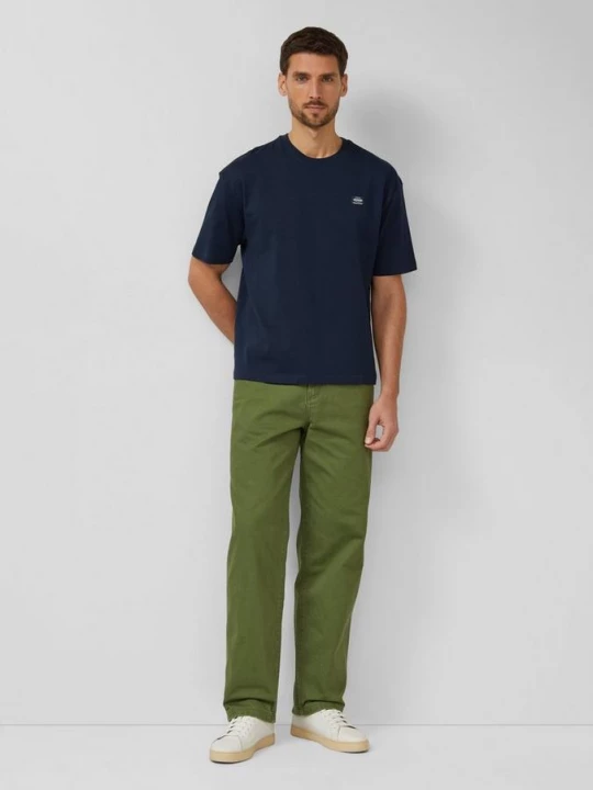 Foto van product Broek met wijde pijpen van katoenen keperstof s.Oliver olijfgroen